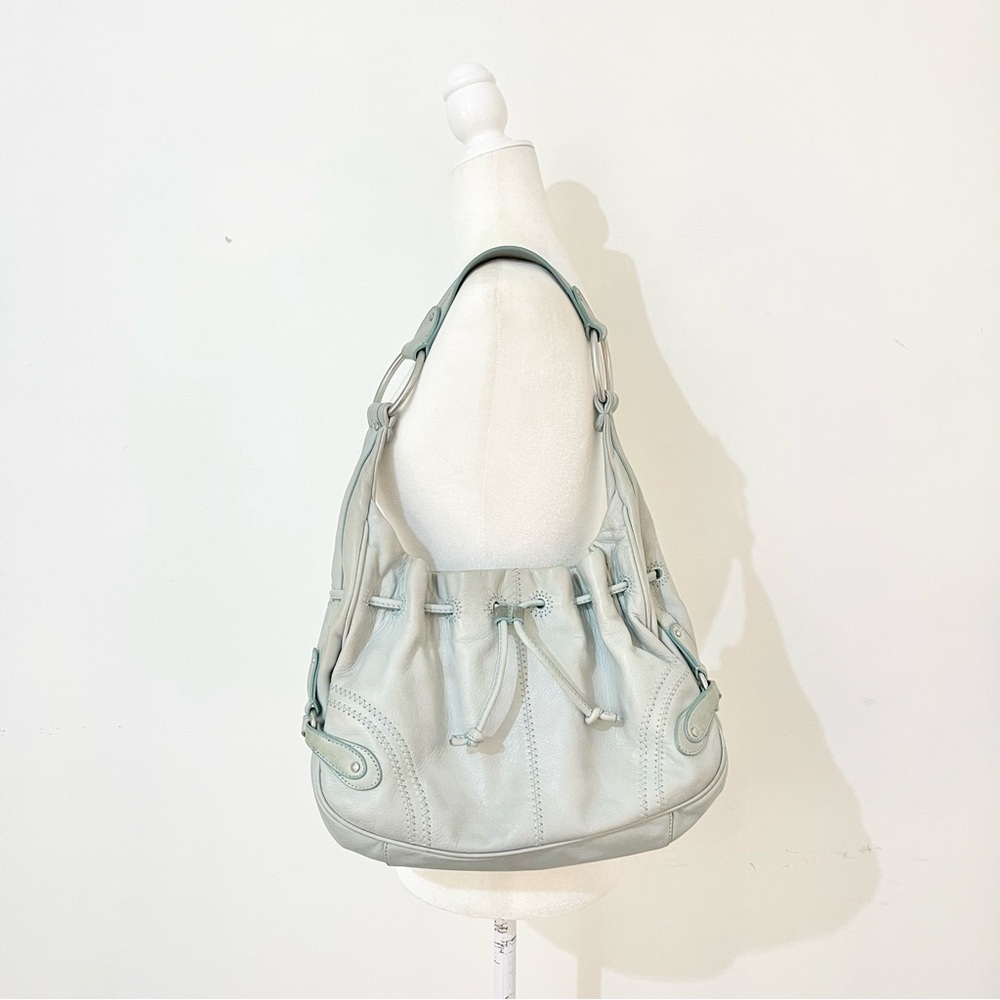 vintage sigrid olsen light blue leather hobo purse